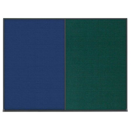 United Visual Products Triple Door Radius Plus Corkboard, 96" x UV8006PLUS-WHITE-AMETHY
